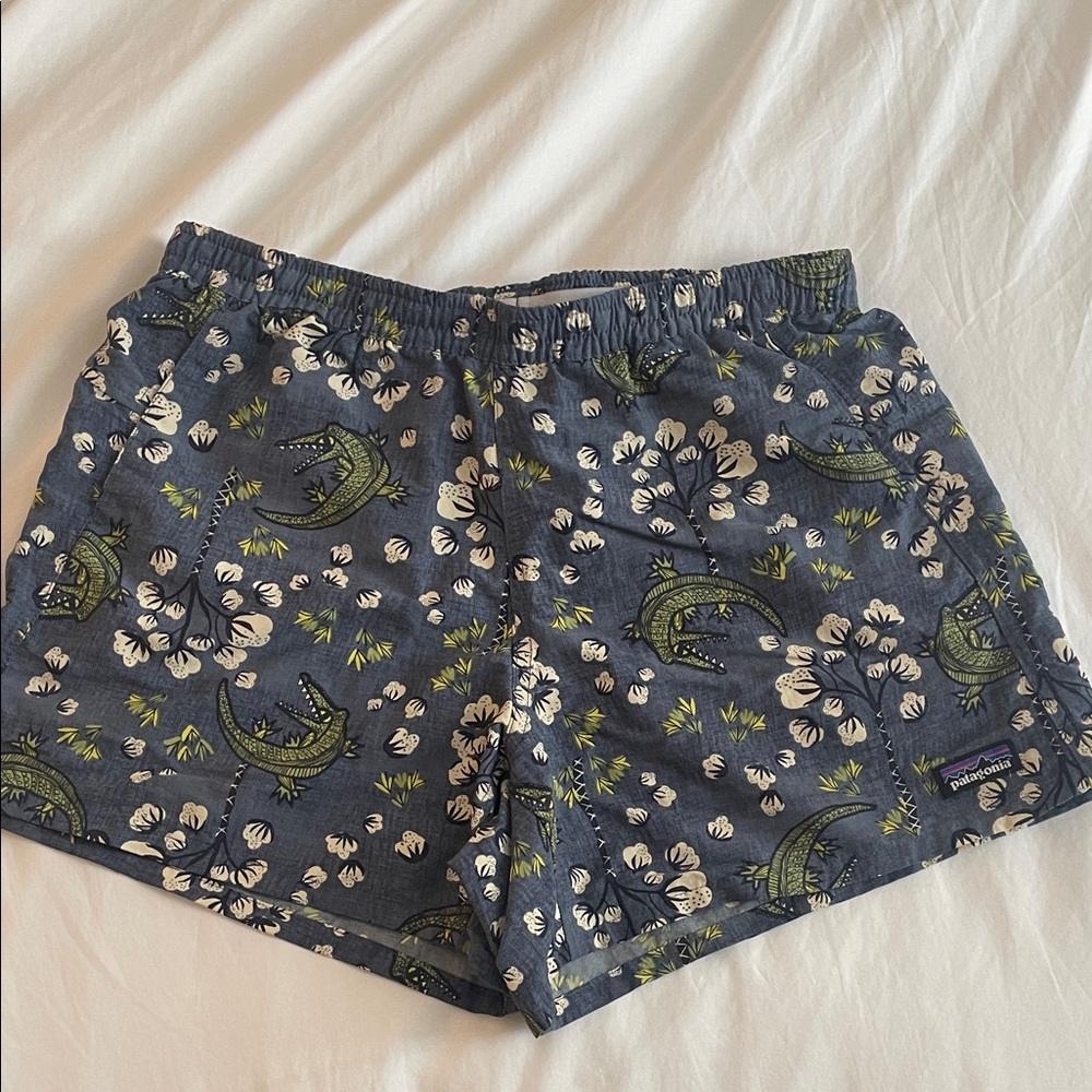 Patagonia Baggies with Alligator Pattern